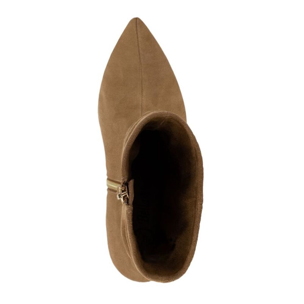 BELLA VITA Womens Brown Ruched Danielle Pointed Toe Stiletto Leather Booties 7 M - Picture 3 of 4
